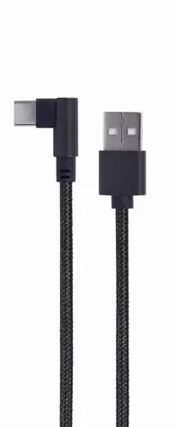 Gembird USB 2.0 A (M) - USB-C (M) kabel úhlový / 0.2m / černý