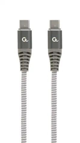 Gembird USB-C (M) - USB-C (M) 3.0 kabel / 1.5m / PD / opletený / šedý