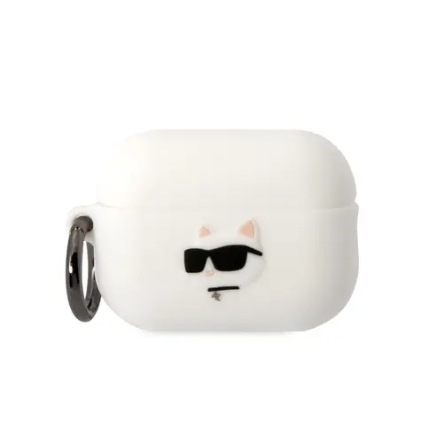 Karl Lagerfeld 3D Logo NFT Choupette Head Silikonové Pouzdro pro Apple Airpods Pro 2 bílá