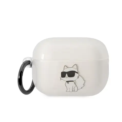 Karl Lagerfeld 3D Logo NFT Choupette TPU Pouzdro pro Apple Airpods Pro 2 bílá