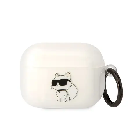 Karl Lagerfeld 3D Logo NFT Choupette TPU Pouzdro pro Apple Airpods Pro bílá