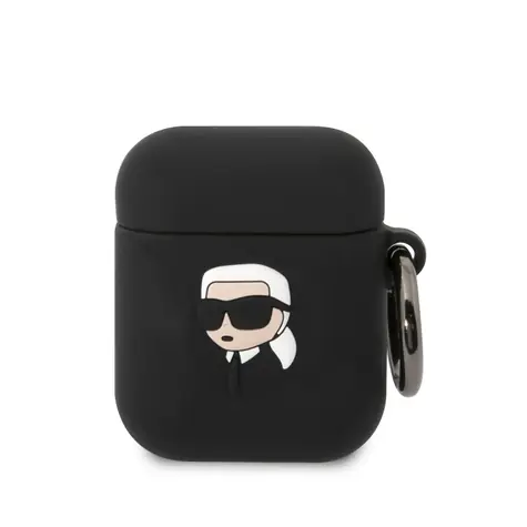 Karl Lagerfeld 3D Logo NFT Karl Head Silikonové Pouzdro pro Apple Airpods 1/2 černá