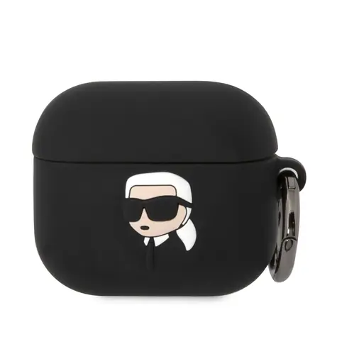 Karl Lagerfeld 3D Logo NFT Karl Head Silikonové Pouzdro pro Apple Airpods 3 černá