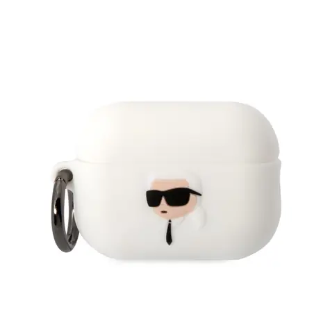 Karl Lagerfeld 3D Logo NFT Karl Head Silikonové Pouzdro pro Apple Airpods Pro 2 bílá