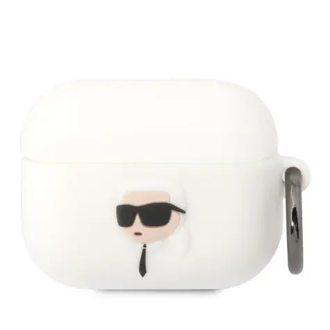 Karl Lagerfeld 3D Logo NFT Karl Head Silikonové Pouzdro pro Apple Airpods Pro bílá