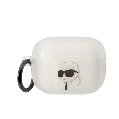 Karl Lagerfeld 3D Logo NFT Karl Head TPU Pouzdro pro Apple Airpods Pro 2 bílá