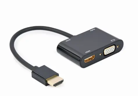 Gembird adaptér HDMI (M) na HDMI (F) + VGA (F) + 3.5mm