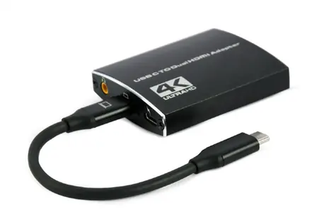 Gembird adaptér USB Typ-C (M) na 2x HDMI (F) 0.15m