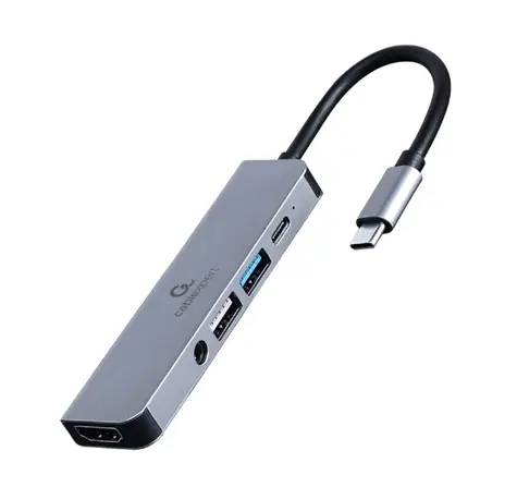 Gembird A-CM-COMBO5-02 / HUB 5V1 / HDMI / USB-A / USB-C / 3.5mm