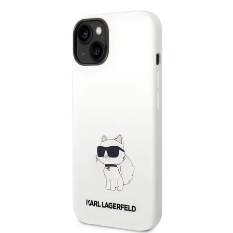 Karl Lagerfeld Liquid Silicone Choupette NFT Zadní Kryt pro Apple iPhone 14 Plus bílá