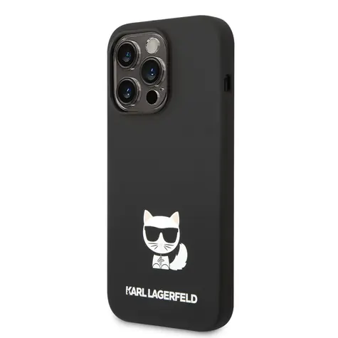 Karl Lagerfeld Liquid Silicone Choupette Zadní Kryt pro Apple iPhone 14 Pro černá