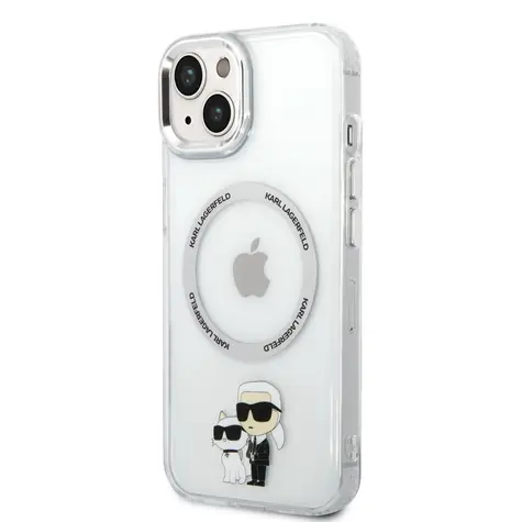 Karl Lagerfeld MagSafe Kompatibilní Kryt IML Karl and Choupette NFT pro Apple iPhone 14 Plus transparentní