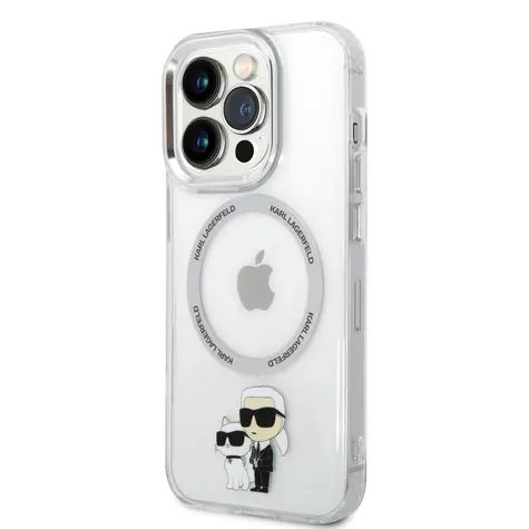 Karl Lagerfeld MagSafe Kompatibilní Kryt IML Karl and Choupette NFT pro Apple iPhone 14 Pro Max transparentní