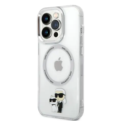 Karl Lagerfeld MagSafe Kompatibilní Kryt IML Karl and Choupette NFT pro Apple iPhone 14 Pro transparentní