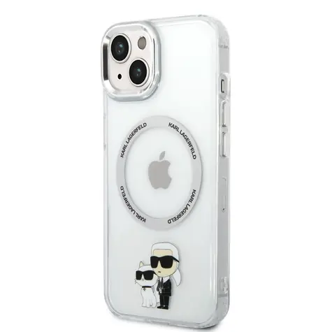 Karl Lagerfeld MagSafe Kompatibilní Kryt IML Karl and Choupette NFT pro Apple iPhone 14 transparentní