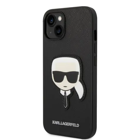 Karl Lagerfeld PU Saffiano Karl Head Zadní Kryt pro Apple iPhone 14 černá