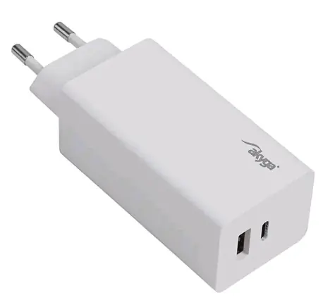Akyga AK-CH-20 bílá / síťová nabíječka / 100W / 5A / GaN / QC / USB-A / USB-C 