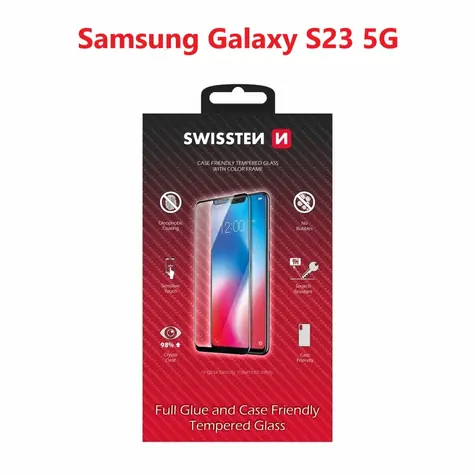 SWISSTEN FULL GLUE COLOR FRAME CASE FRIENDLY sklo pro SAMSUNG S911B GALAXY S23 5G černá 