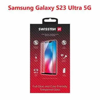 SWISSTEN FULL GLUE COLOR FRAME CASE FRIENDLY sklo pro SAMSUNG S918B GALAXY S23 ULTRA 5G černá