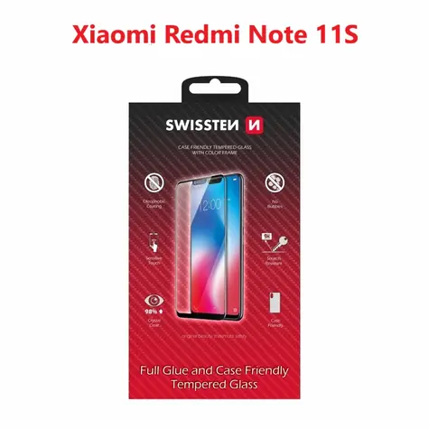 SWISSTEN FULL GLUE COLOR FRAME CASE FRIENDLY sklo pro XIAOMI REDMI NOTE 11S černá