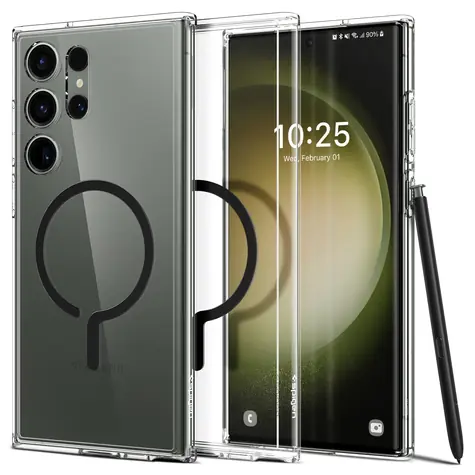 Spigen Ultra Hybrid  OneTap MagSafe Ring ochranný kryt pro Samsung Galaxy S23 Ultra černá