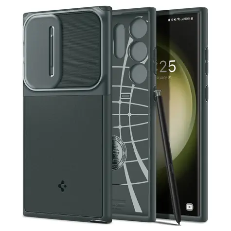 Spigen Optik Armor ochranný kryt pro Samsung Galaxy S23 Ultra zelená