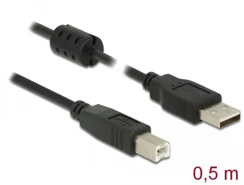Delock Kabel USB 2.0 A (M) - USB 2.0 B (M) 0.5m černá