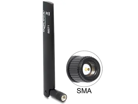 Delock LTE Antenna SMA -0.8 - 3.0 dBi černá / Všesměrový s otočným kloubem 