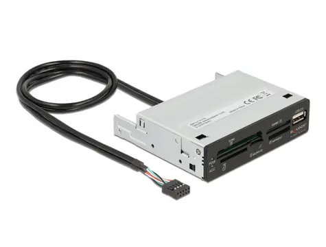 Delock 3.5” USB 2.0 čtečka karet 5 slotů + 1 x USB 2.0 Typ-A (F)