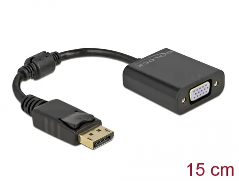 Delock Adaptér DisplayPort 1.2 (M) - VGA (F) černá