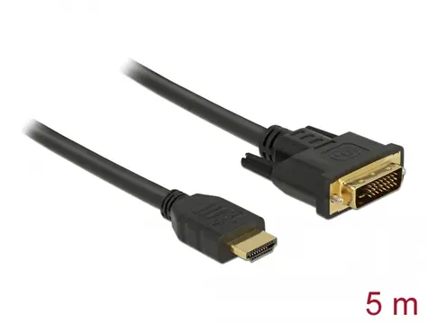 Delock Kabel HDMI - DVI 24+1 5 m / obousměrný