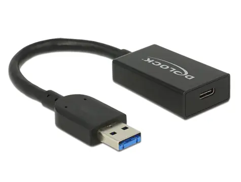 Delock Převodník USB 3.2 Gen 2 Typ-A (M) - USB Type-C (F) 15 cm černá / aktivní