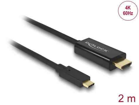 Delock Kabel USB Type-C (M) - HDMI (M) 2m černá / DP Alt Mód / 4K / 60Hz
