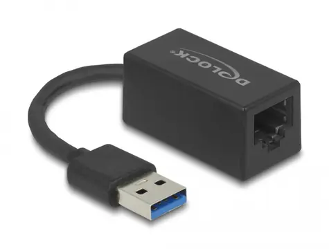 Delock Adaptér SuperSpeed USB Typ-A (M) - Gigabit LAN 10/100/1000 Mbps černá / USB 3.2 Gen 1 