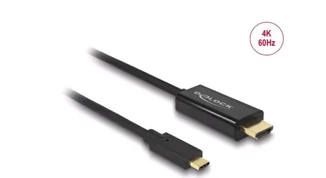 Delock Kabel USB Type-C (M) - HDMI (M) 3m černá / DP Alt Mód / 4K / 60Hz 