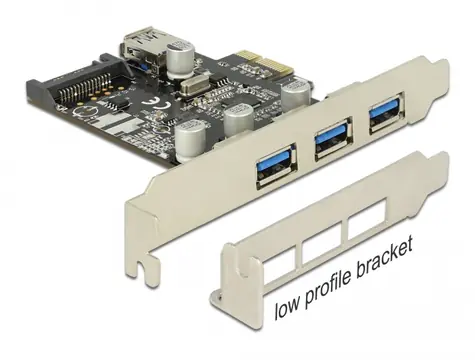 Delock PCI Express Karta 3 x externí + 1 x interní USB 3.0 Typ-A (F)