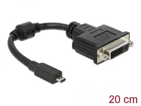 Delock Adapter HDMI Micro-D (M) - DVI 24+5 (F) 0.2m černá