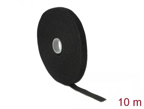 Delock Páska suchého zipu na roli D 10m x Š 13mm černá