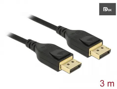 Delock DisplayPort kabel 3m / 8K / 60Hz / DP 8K / certifikováno
