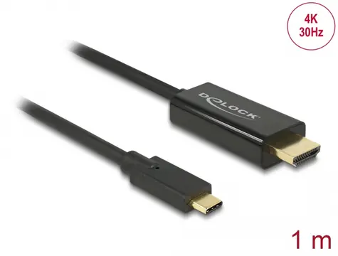 Delock Kabel USB Type-C (M) - HDMI (M) / DP Alt Mód 1m černá / 4K / 30Hz