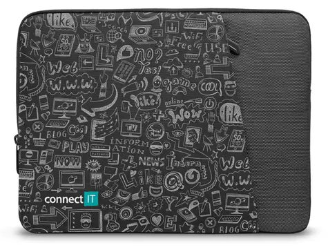 CONNECT IT CFF-7013-DD Doodle černá / Pouzdro pro notebook 13.3