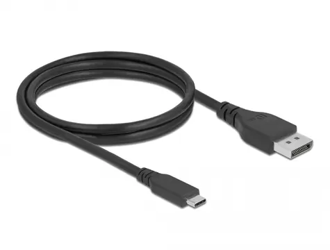 Delock Obousměrný kabel USB C - DisplayPort 1.5m černá / režim DP Alt / s certifikací / 8K / 60 Hz 