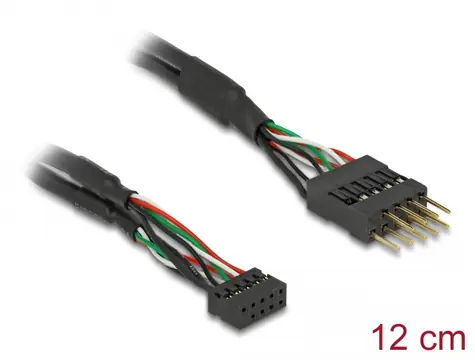Delock Kabel USB 2.0 pin konektor (F) pitch vdálenost 2.00mm 10 pin - USB 2.0 pin konektor (M) pitch vdálenost 2.54mm 