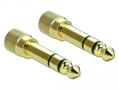 Delock Adaptér stereofonní zástrčka 6.35mm na stereofonní zásuvku 3.5mm 3-kolíkový kovový šroubovací 2 ks