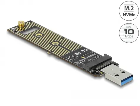 Delock Převodník pro SSD M.2 NVMe PCIe s USB 3.1 Gen 2