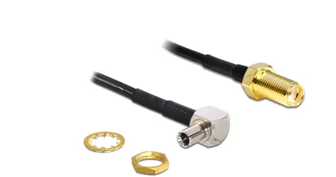 Delock Anténní kabel SMA Jack přepážka - TS-9 90° zástrčka 0.17m