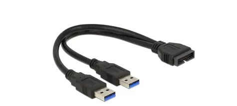 Delock kabel USB 3.0 Pin header (M) - 2 x USB 3.0 Type-A (M) 0.25m