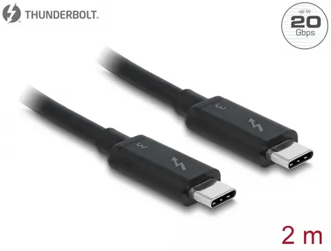 Delock Thunderbolt 3 (20 Gb/s) USB-C kabel (M) - (M) 2m černá / pasivní