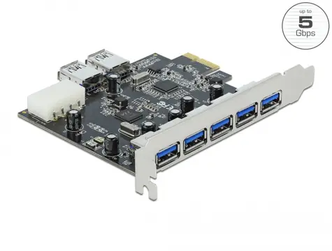 Delock PCI Express Karta - 5 x externí + 2 x interní USB 3.0