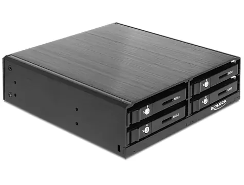 Delock 5.25” Mobilní výměnný rámeček pro 4 x 2.5” SATA HDD/SSD černá